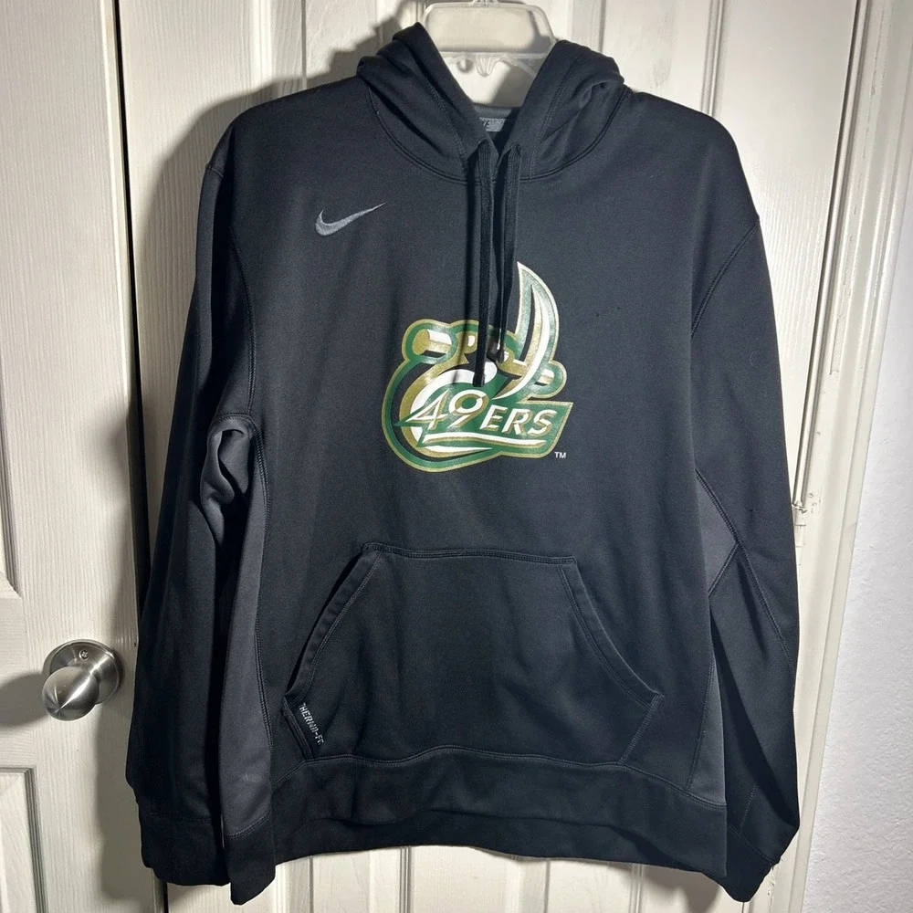 Charlotte 49ers Hoodie Mens L Black Nike Therma Fit Long Sleeve NCAA